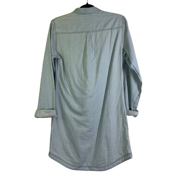 COLORFAST APPAREL Light Wash Denim Shirt Jean Dress - Picture 11 of 15